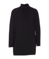 Max Mara Stand-up Collar Mini Dress With Long Sleeves In Black