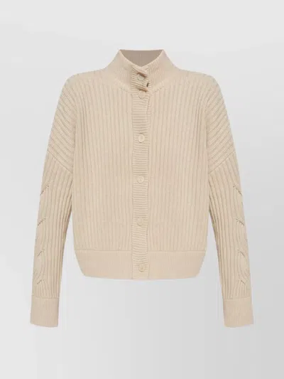 MAX MARA HIGH NECK CABLE KNIT CARDIGAN