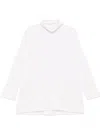 Max Mara High-neck Cashmere Top With Subtle Cuff Detailing In White