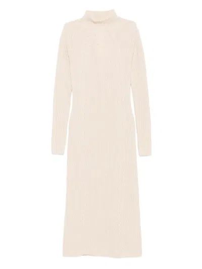 Max Mara High-neck Dress In Neutral