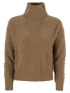 Max Mara Studio Panino Argyle Cashmere Blend Sweater In Camel
