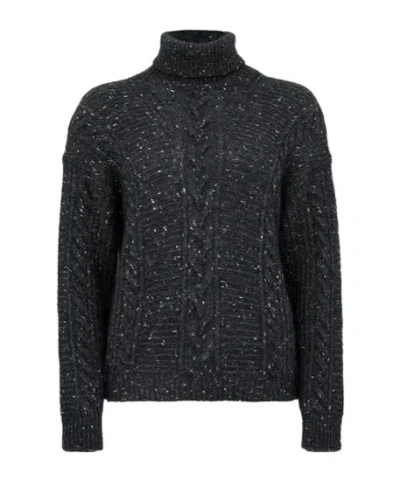 Max Mara High-neck Long-sleeved Knitwear In Black