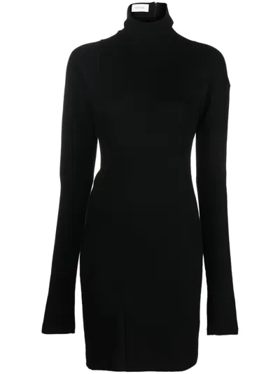 Max Mara High-neck Long-sleeved Mini Dress In Schwarz