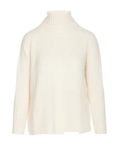 Max Mara High-neck Long-sleeved Sweater In White