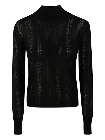 Max Mara Studio Wool Silk Blend Sweaters In Black
