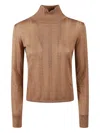 Max Mara High-neck Patterned Sweater In Brown
