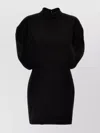 Max Mara High Neck Puff Sleeve Mini Dress
