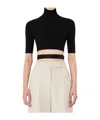Max Mara High-neck Short-sleeved Knitwear In Black