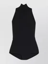 Max Mara High Neck Sleeveless Open Back Top In Black
