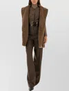 Max Mara High Neck Sleeveless Ribbed Top In Brown