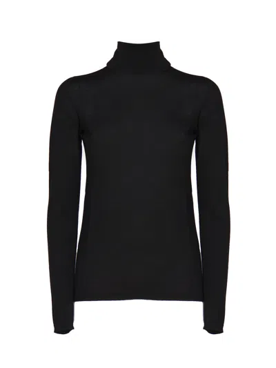 Max Mara Silk-cashmere Rollneck Sweater In Black