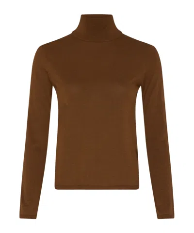 Max Mara High-neck Sweater In Brown