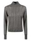 Max Mara Studio Wool Silk Blend Sweaters In Gray