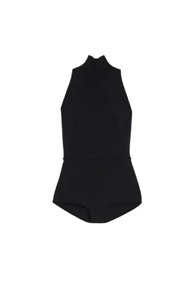 Max Mara Black Stretch Viscose Blend Bodysuit