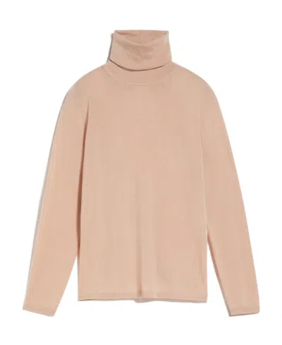 Max Mara High-neck Virgin-wool Jumper In Nude