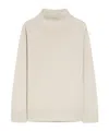 Max Mara High-necked Cashmere Sweater In White
