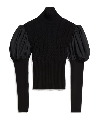 Max Mara High-necked Long-sleeved Sweater In Black