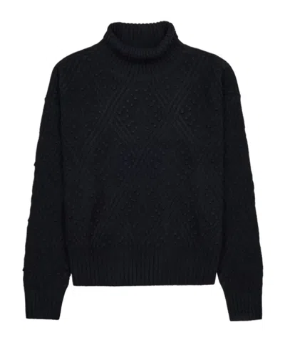 Max Mara High-necked Long-sleeved Sweater In Black