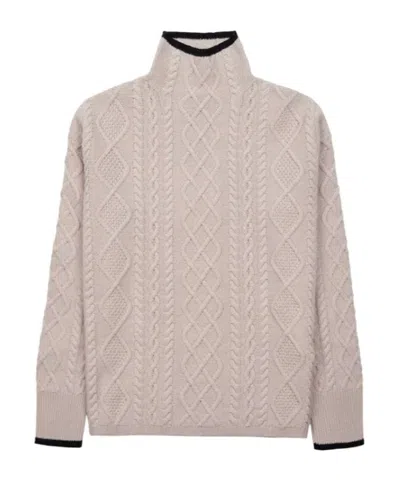 Max Mara High-necked Long-sleeved Sweater In Nude