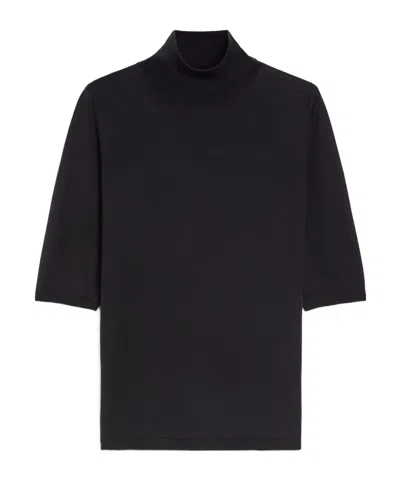 Max Mara High-necked Wool Sweater In Black