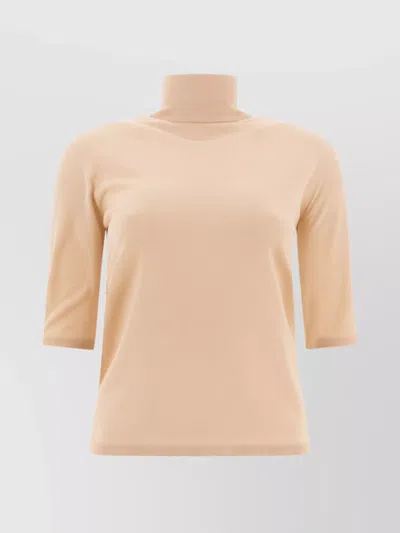 Max Mara High Neckline Cuffs And Hem In Pink