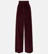 Max Mara High-rise Cotton Corduroy Wide-leg Pants In Burgundy