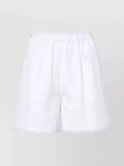 MAX MARA HIGH-RISE COTTON SHORTS DRAWSTRING DETAIL