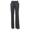Max Mara High-rise Straight-leg Trousers In Grey Wool In Gray