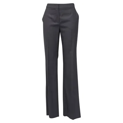 Max Mara High-rise Straight-leg Trousers In Grey Wool In Gray
