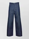 Max Mara High Rise Wide Leg Trousers With Pockets In Blue