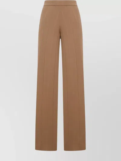 MAX MARA HIGH-RISE WIDE LEG TROUSERS WITH SEAM DETAILING