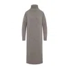 Max Mara High Turtleneck Cashmere Midi Dress In Gray