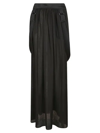 Max Mara High Waist Buckle Detailed Skirt In Black