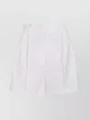 Max Mara High-waist Tailored Shorts With Pleated Front In Multi