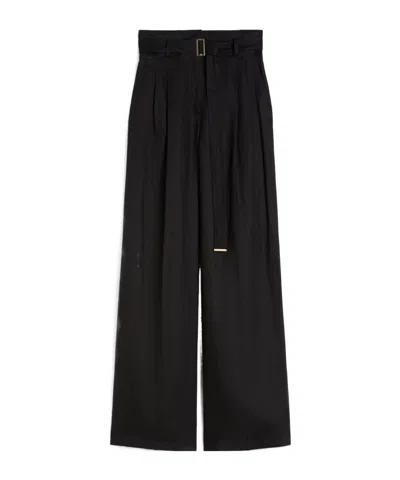 Max Mara High Waist Casual Pants In Black
