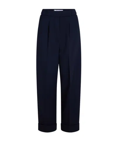 Max Mara High Waist Casual Pants In Blue