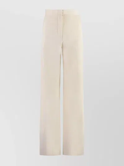 Max Mara High Waist Corduroy Trousers With Wide Leg In Beige