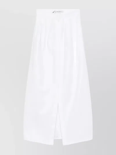 MAX MARA HIGH WAIST FRONT SLIT PLEATED MAXI SKIRT