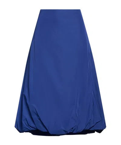 Max Mara High Waist Gathered Bubble Midi Skirt In Blue