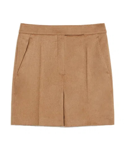 Max Mara Wool Shorts In Hazelnut Brown