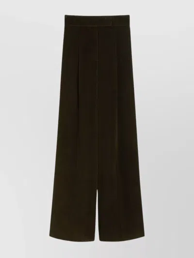 MAX MARA HIGH WAIST LOOSE FIT WIDE LEG TROUSERS