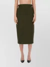 Max Mara High Waist Midi Skirt Slim Fit In Green