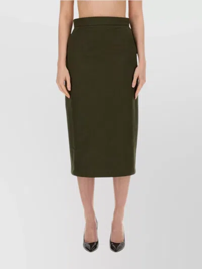 Max Mara High Waist Midi Skirt Slim Fit In Green