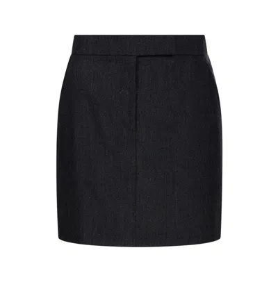 Max Mara High Waist Mini Skirt In Grey
