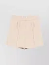 Max Mara High Waist Pleated Design Shorts With Side Pockets