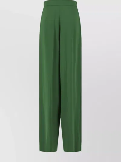 Max Mara High-waisted Wide-leg Trousers With Front Pleat Design In Green