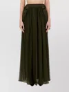 Max Mara High Waist Pleated Maxi Skirt In Green