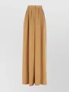 Max Mara High Waist Pleated Trousers With Wide Leg In Brown