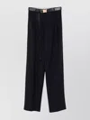 Max Mara High Waist Pleated Trousers With Wide Leg In Black