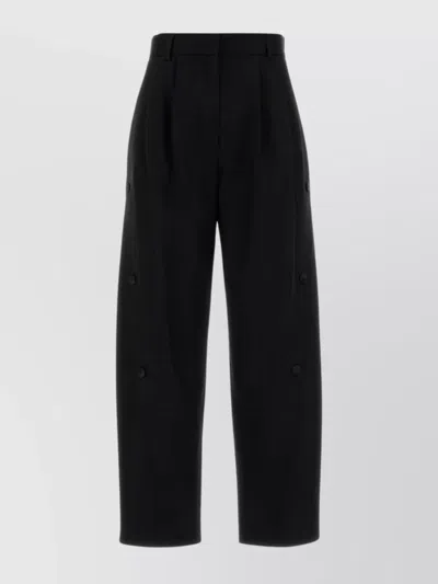Max Mara High Waist Pleated Wide Leg Trousers In Black